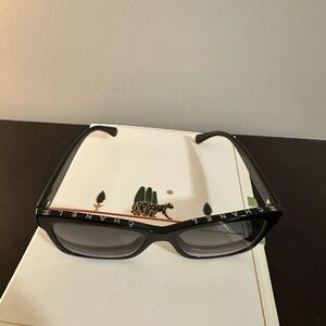 CHANEL trendy Black Square Acetate Sunglasses